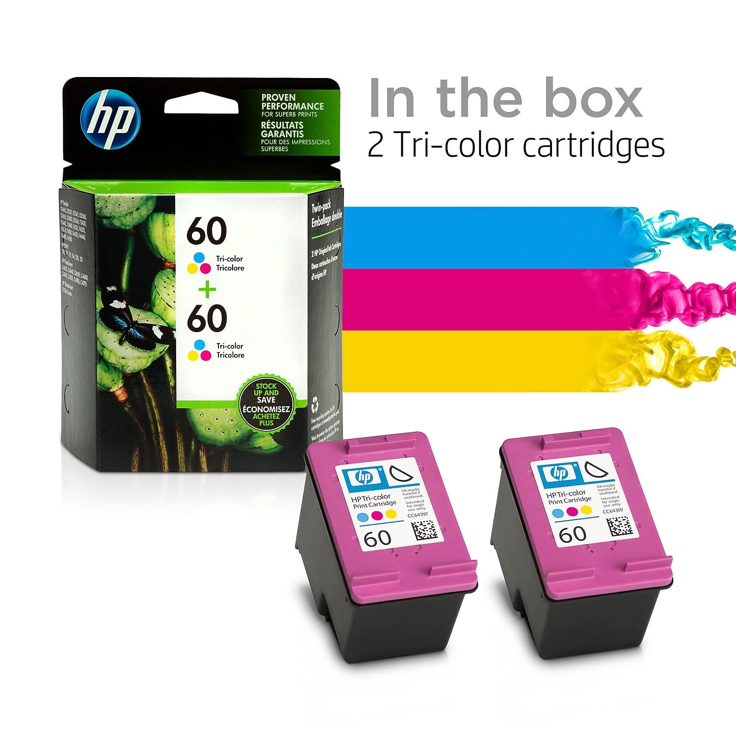 Amazon.co.jp: HP 60 3色 純正インクカートリッジ (CC643WN) 2個の